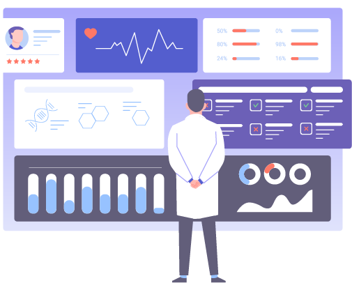 Doctor looking at data