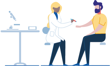 Doctor taking blood sample from patient