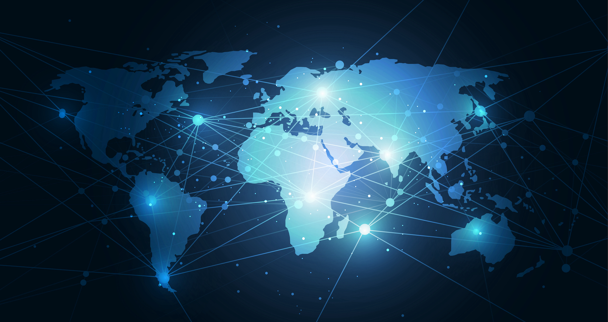 Global network connection, world map